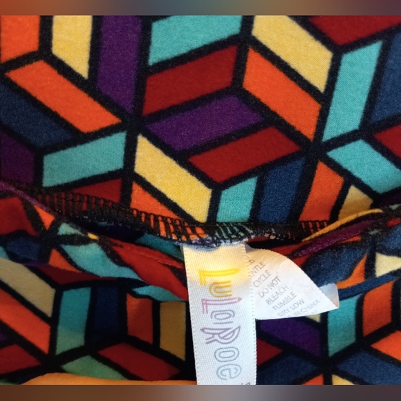 One Size LuLaRoe OS Leggings Geometric Colorful Buttery Soft - Picture 5 of 7